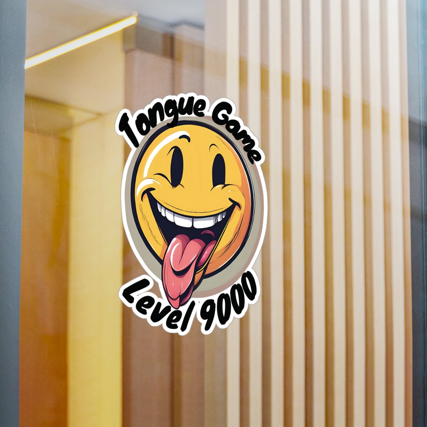 Tongue Game Level 9000 Vinyl Decal - Fun Stickers for Home & Office Decor