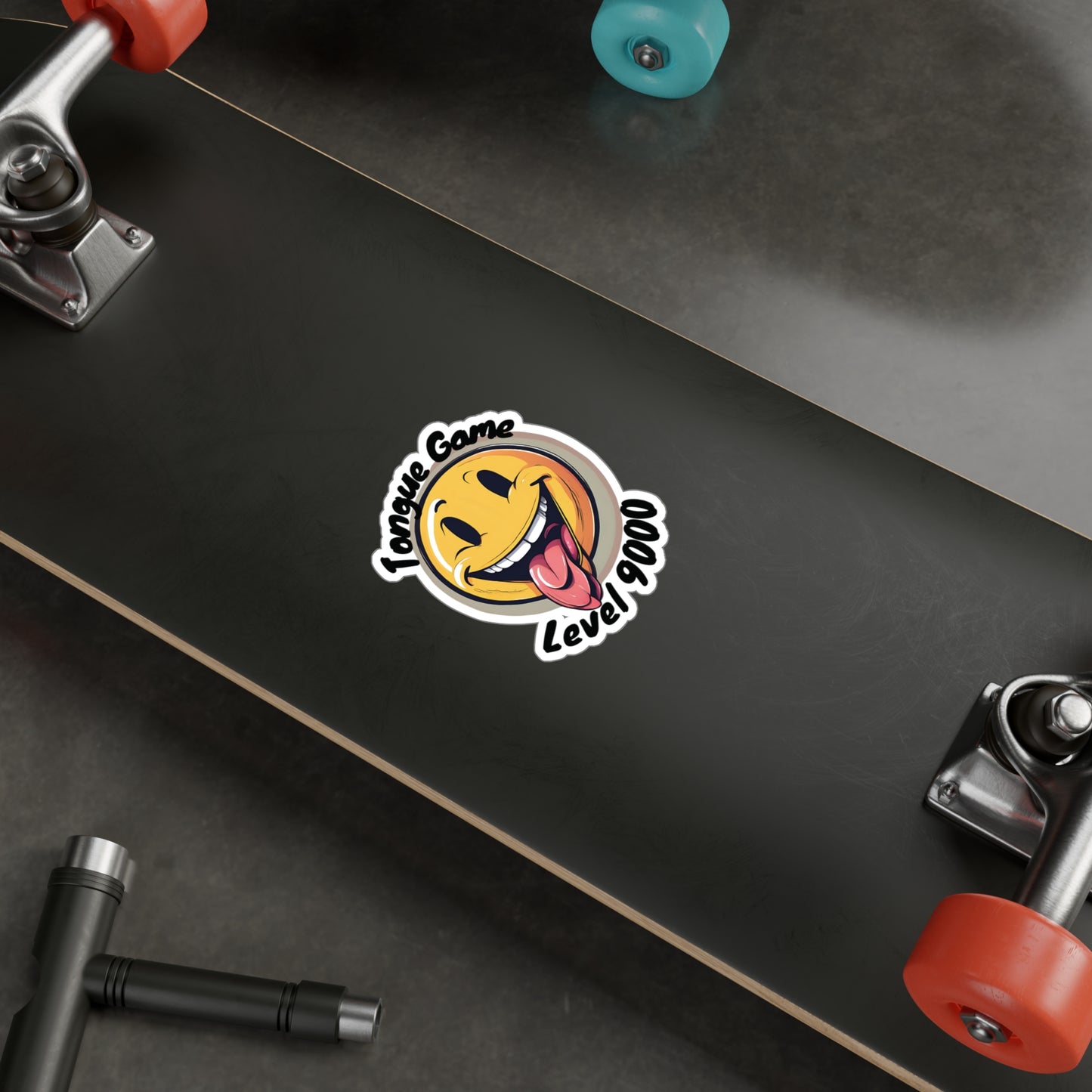 Tongue Game Level 9000 Vinyl Decal - Fun Stickers for Home & Office Decor