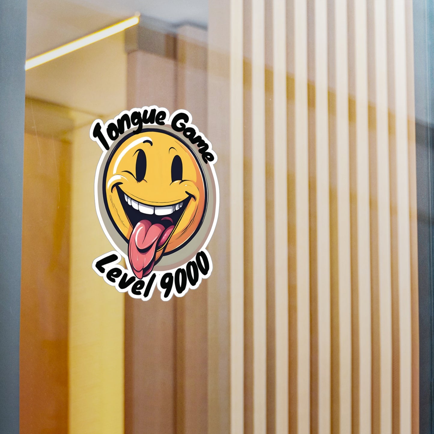 Tongue Game Level 9000 Vinyl Decal - Fun Stickers for Home & Office Decor