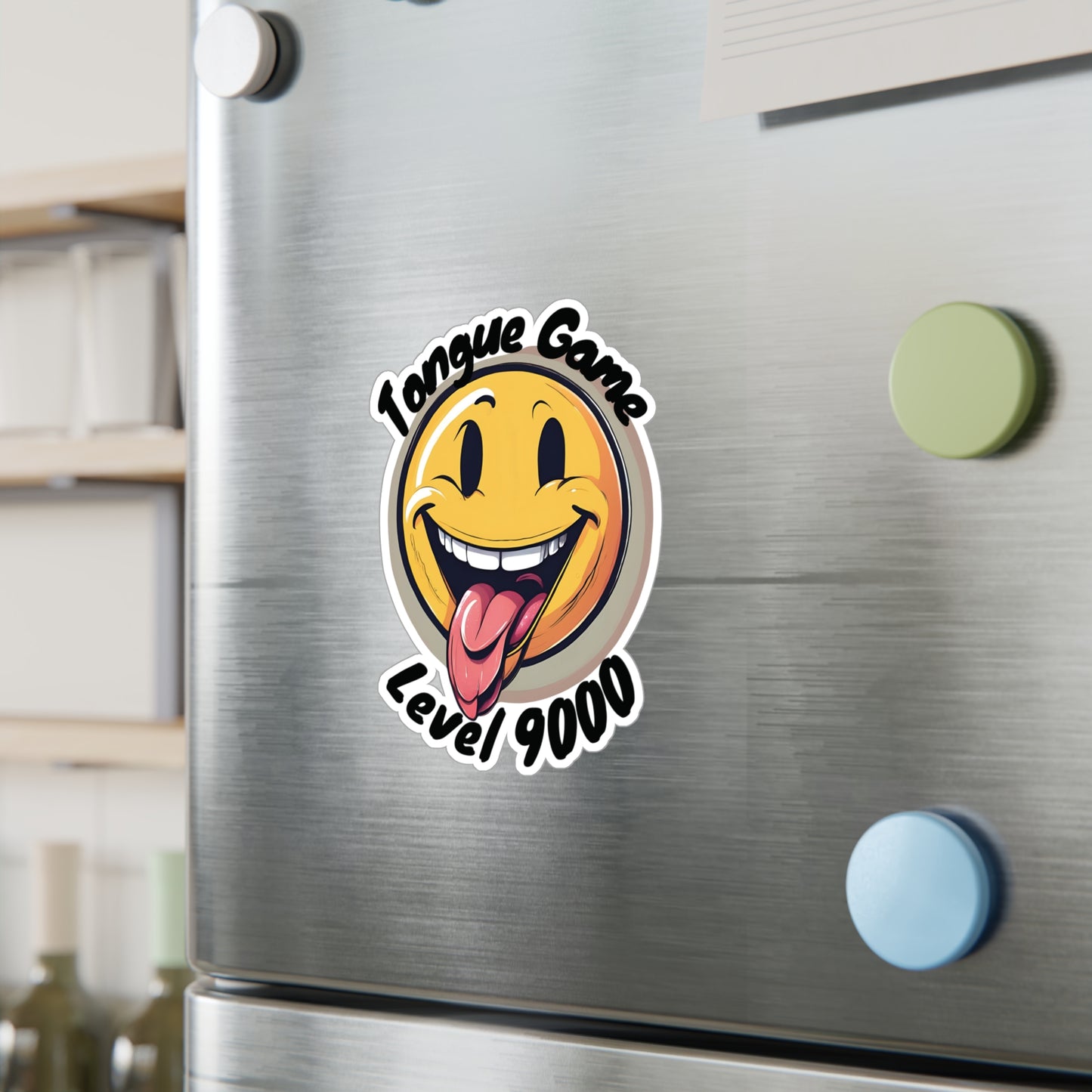 Tongue Game Level 9000 Vinyl Decal - Fun Stickers for Home & Office Decor