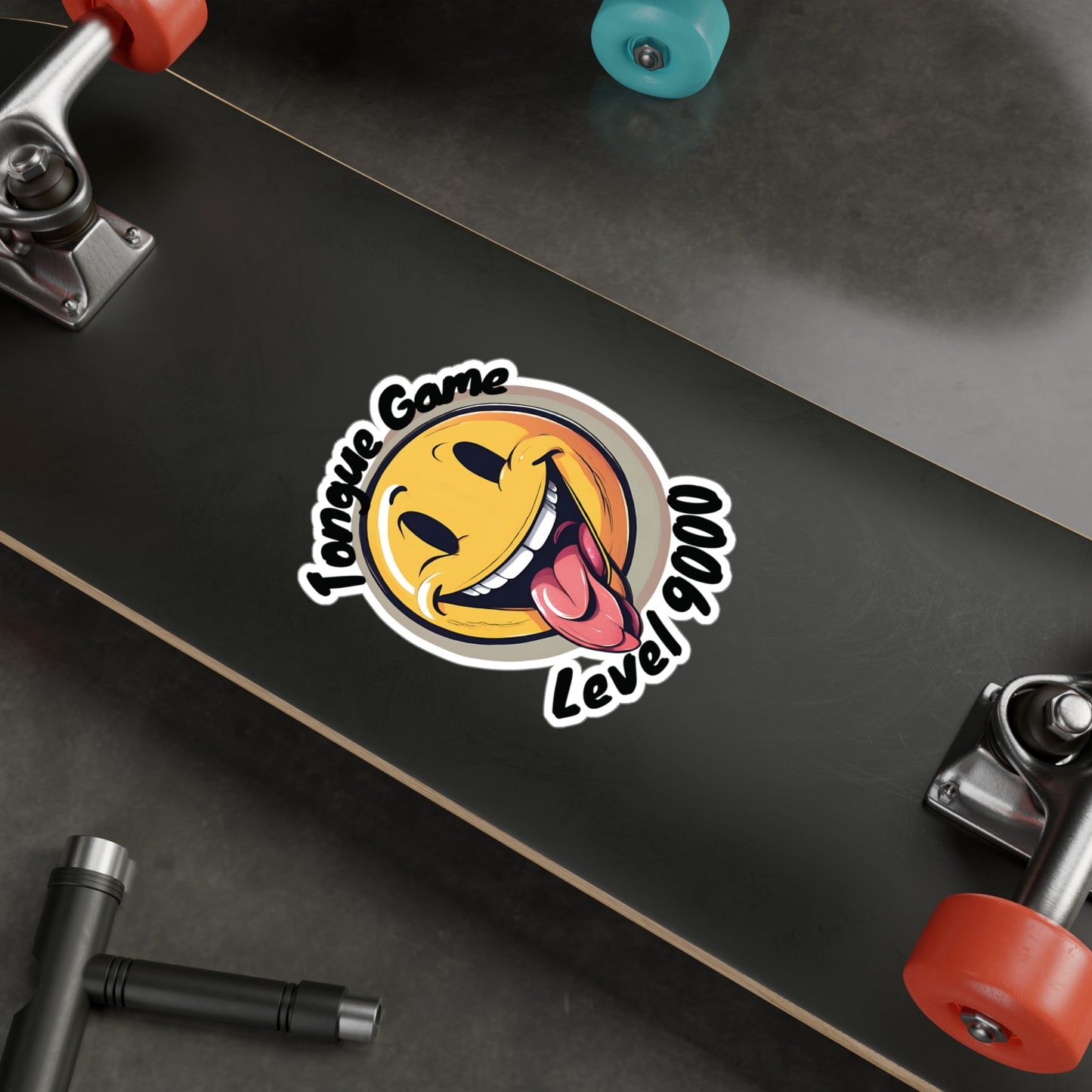 Tongue Game Level 9000 Vinyl Decal - Fun Stickers for Home & Office Decor