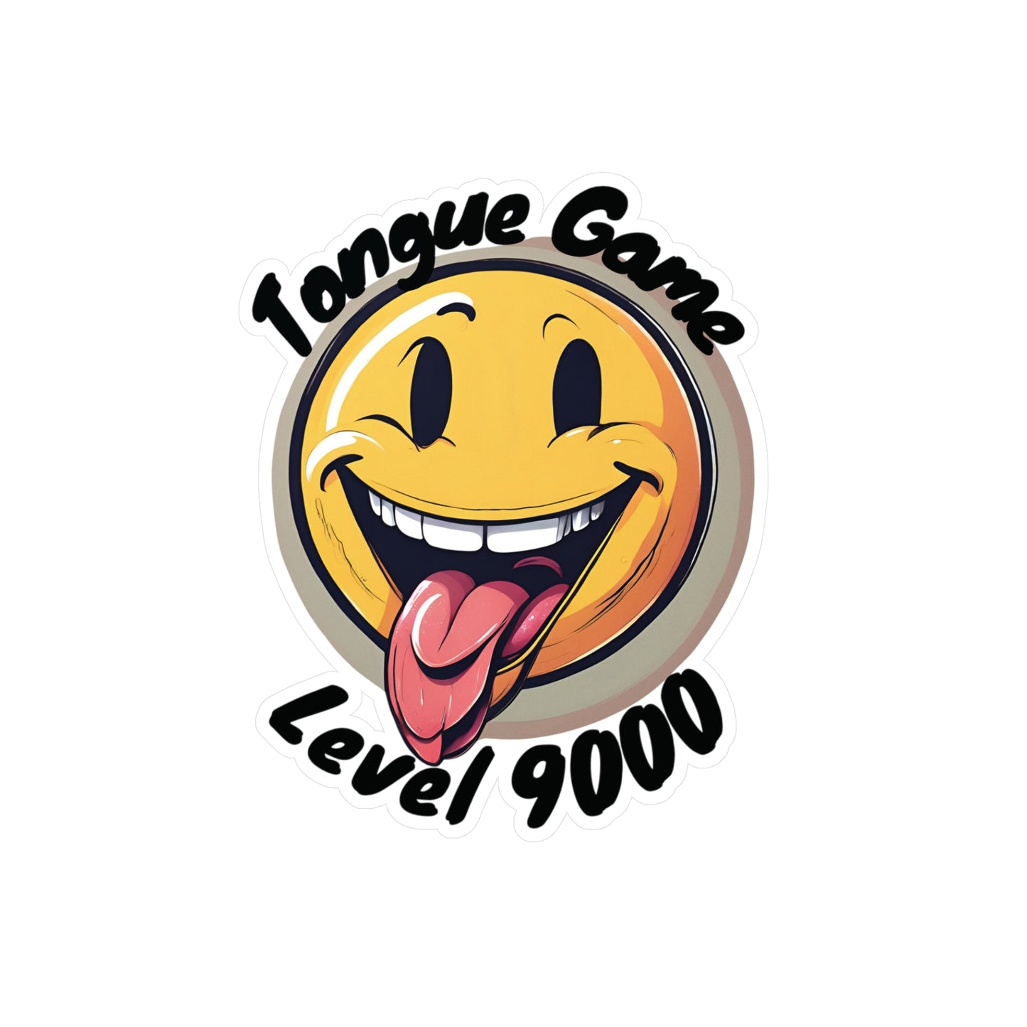 Tongue Game Level 9000 Vinyl Decal - Fun Stickers for Home & Office Decor