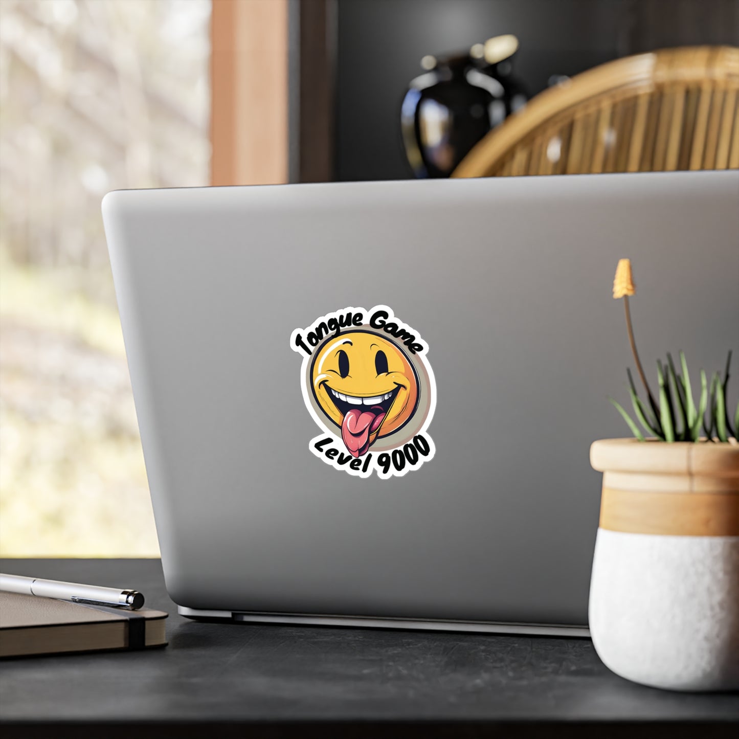 Tongue Game Level 9000 Vinyl Decal - Fun Stickers for Home & Office Decor