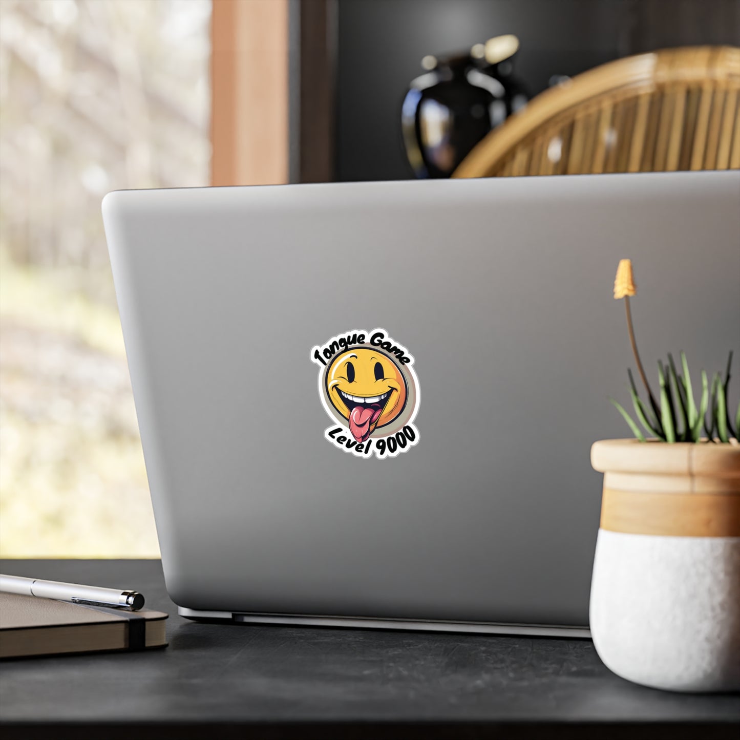 Tongue Game Level 9000 Vinyl Decal - Fun Stickers for Home & Office Decor