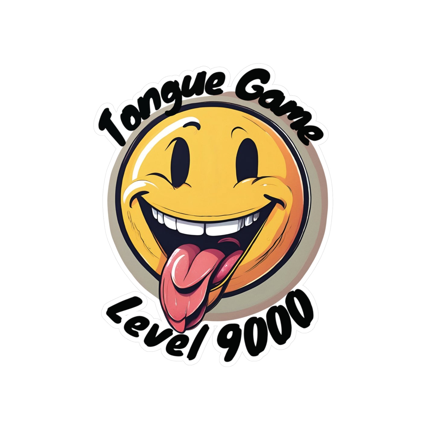 Tongue Game Level 9000 Vinyl Decal - Fun Stickers for Home & Office Decor
