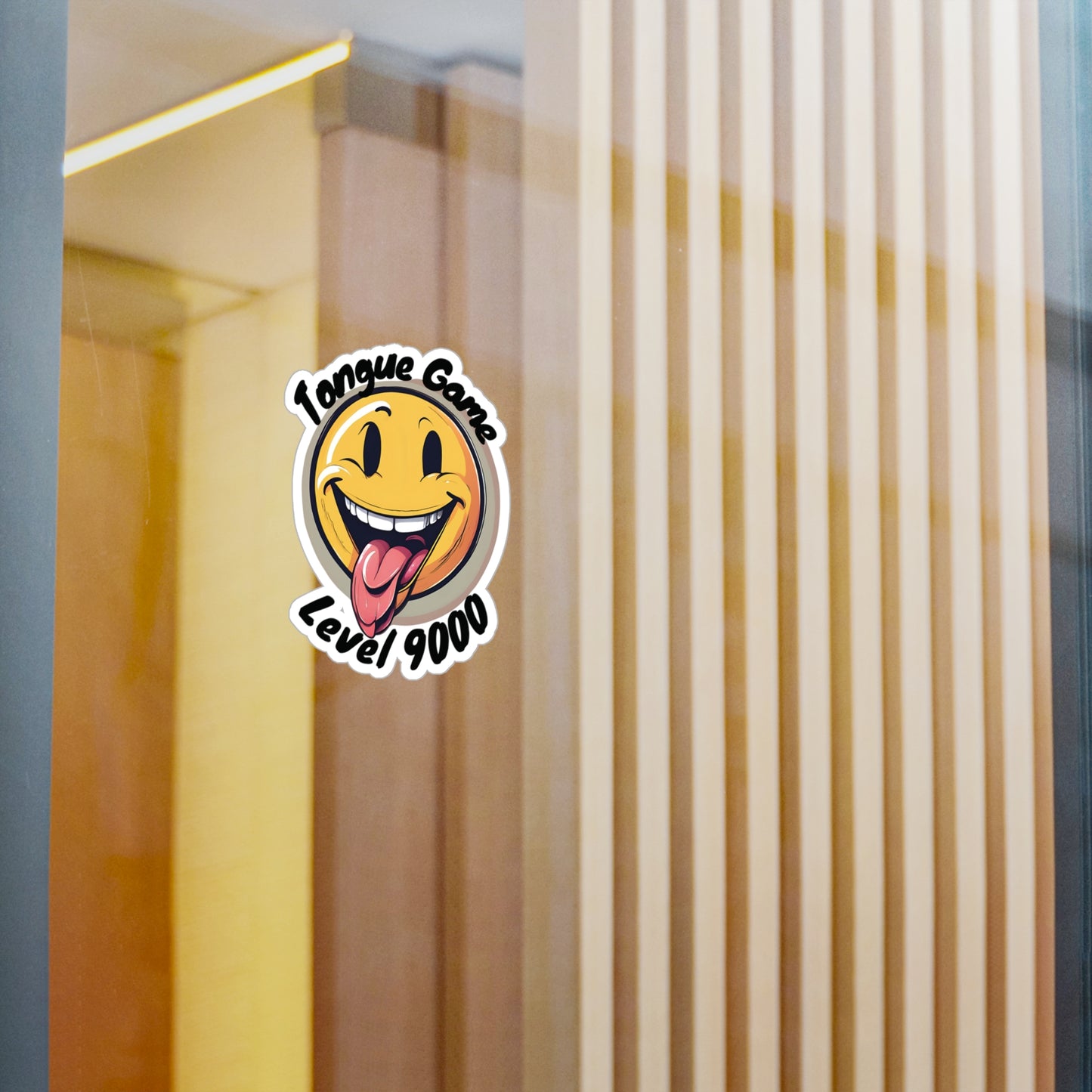 Tongue Game Level 9000 Vinyl Decal - Fun Stickers for Home & Office Decor