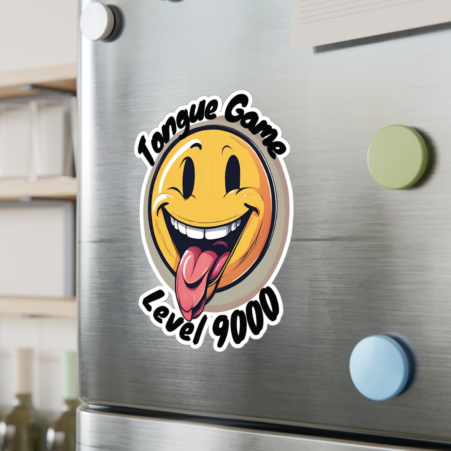 Tongue Game Level 9000 Vinyl Decal - Fun Stickers for Home & Office Decor