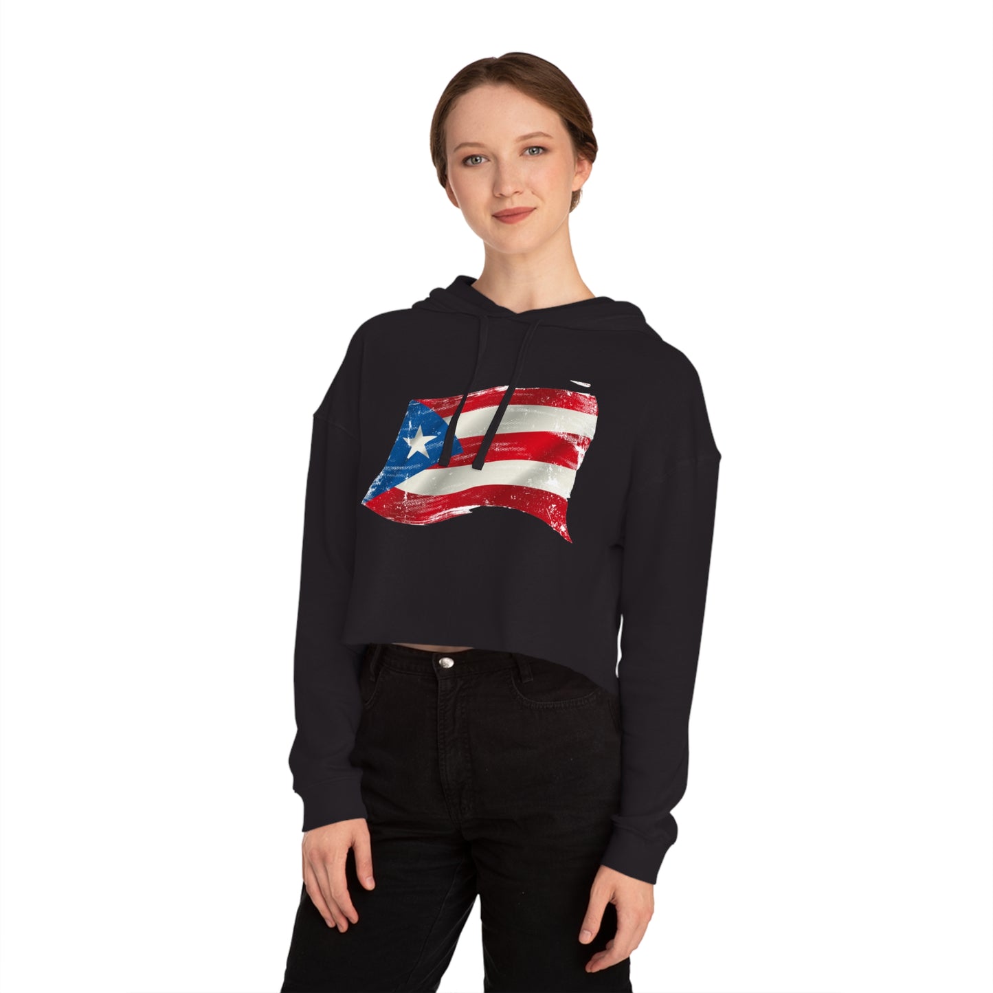 Women’s Cropped Puerto Rican flag hoodie