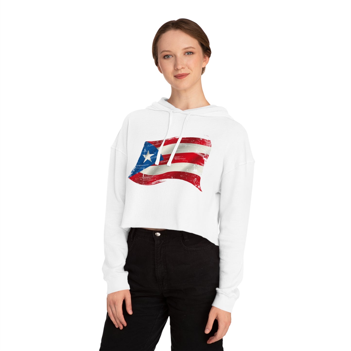 Women’s Cropped Puerto Rican flag hoodie