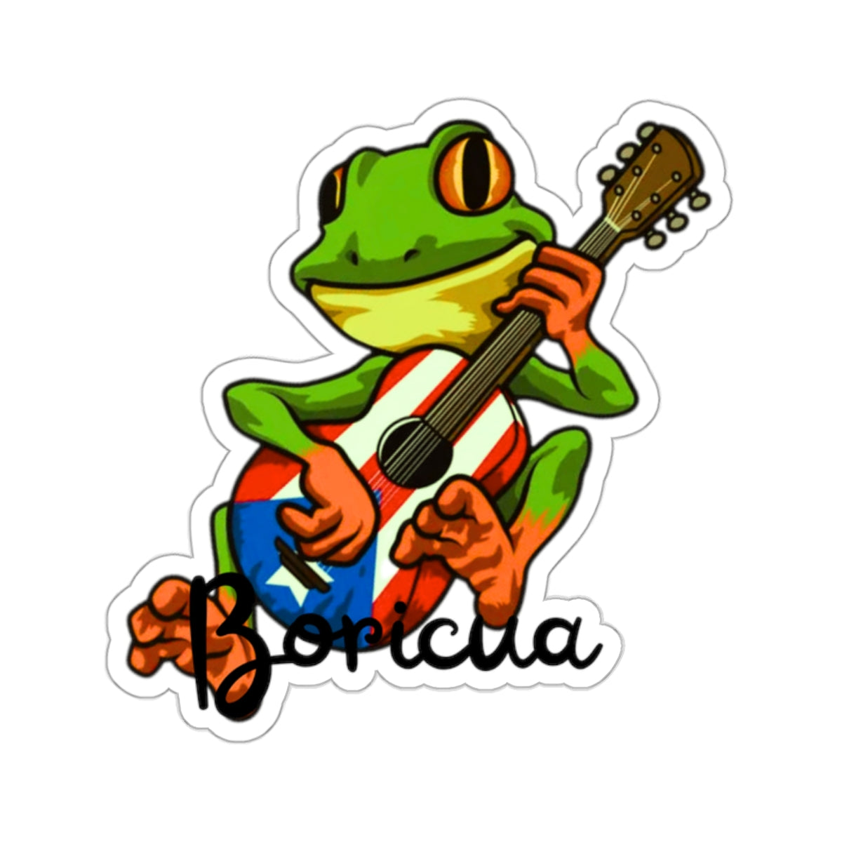 Boricua frog sticker