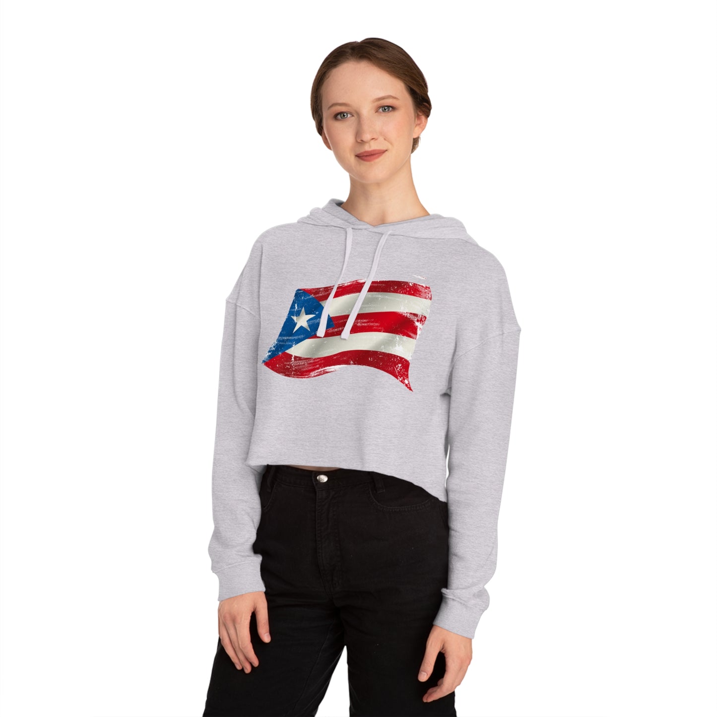 Women’s Cropped Puerto Rican flag hoodie