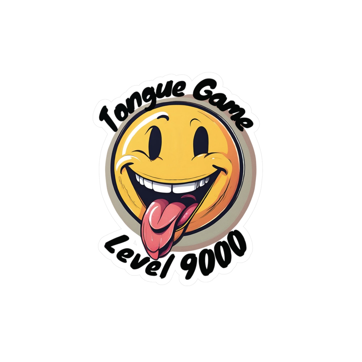 Tongue Game Level 9000 Vinyl Decal - Fun Stickers for Home & Office Decor
