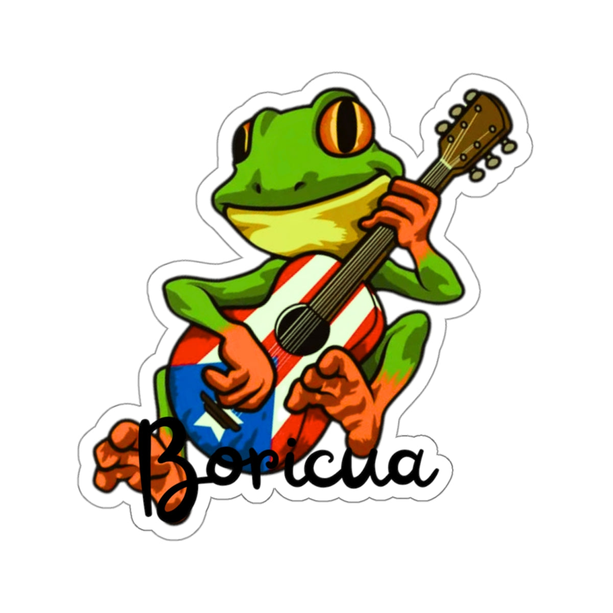 Boricua frog sticker